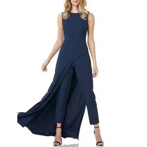 NWOT - Kay Unger Davina Walk Thru Jumpsuit, Midnight